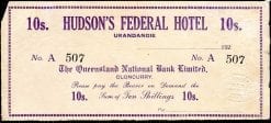 Hudson’s Federal Hotel 10 Shilling