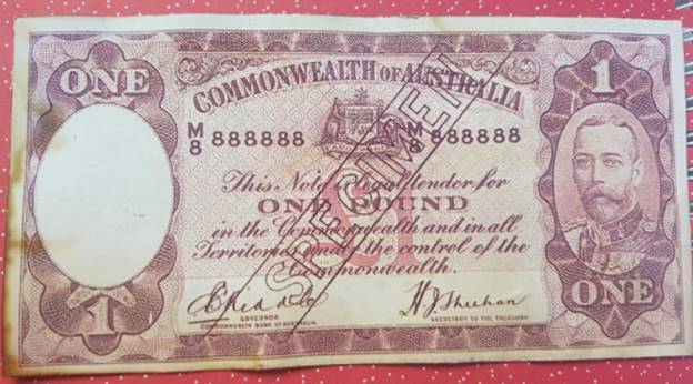 Fraudulent Australian Specimen Banknote