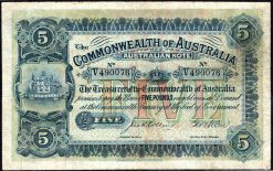 australian pre decimal 5 pound 1916