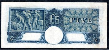 Five Pound Sheehan McFarlane 1939 R24 653096 Reverse