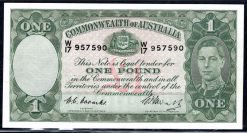 One Pound Coombs Watt 1949 W17 957590 Observe