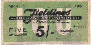 Five Shillings- 5 Shinplaster Calabash 1838 1937